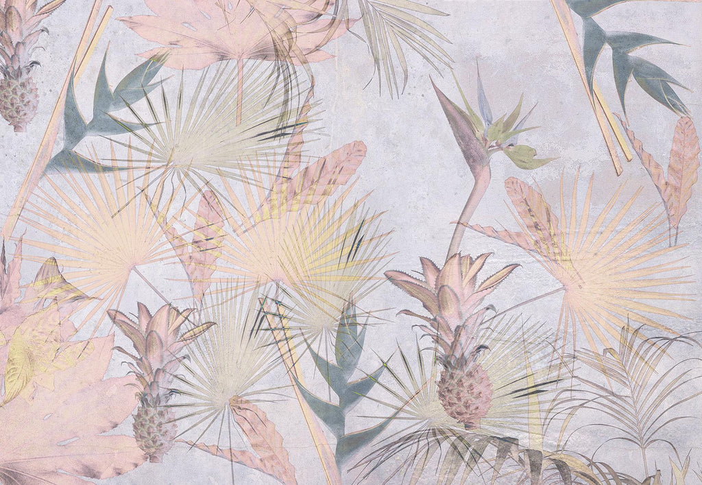 Brewster Home Fashions Tropical Concrete Wall Mural Pinks Wallpaper