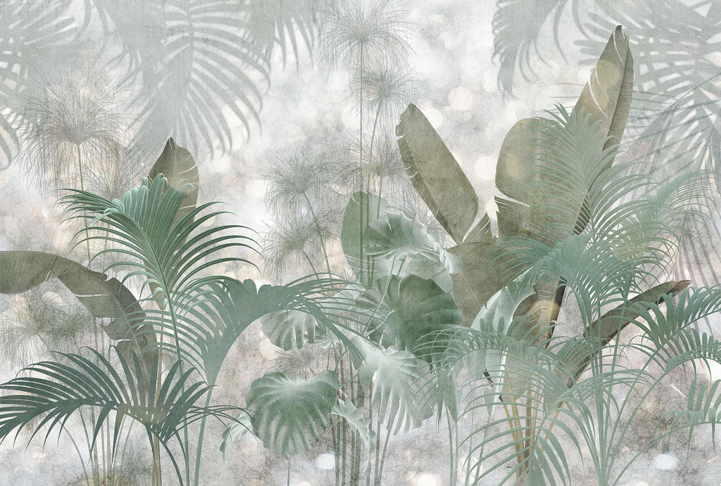 Brewster Home Fashions Paillettes Tropicales Wall Mural Greens Wallpaper