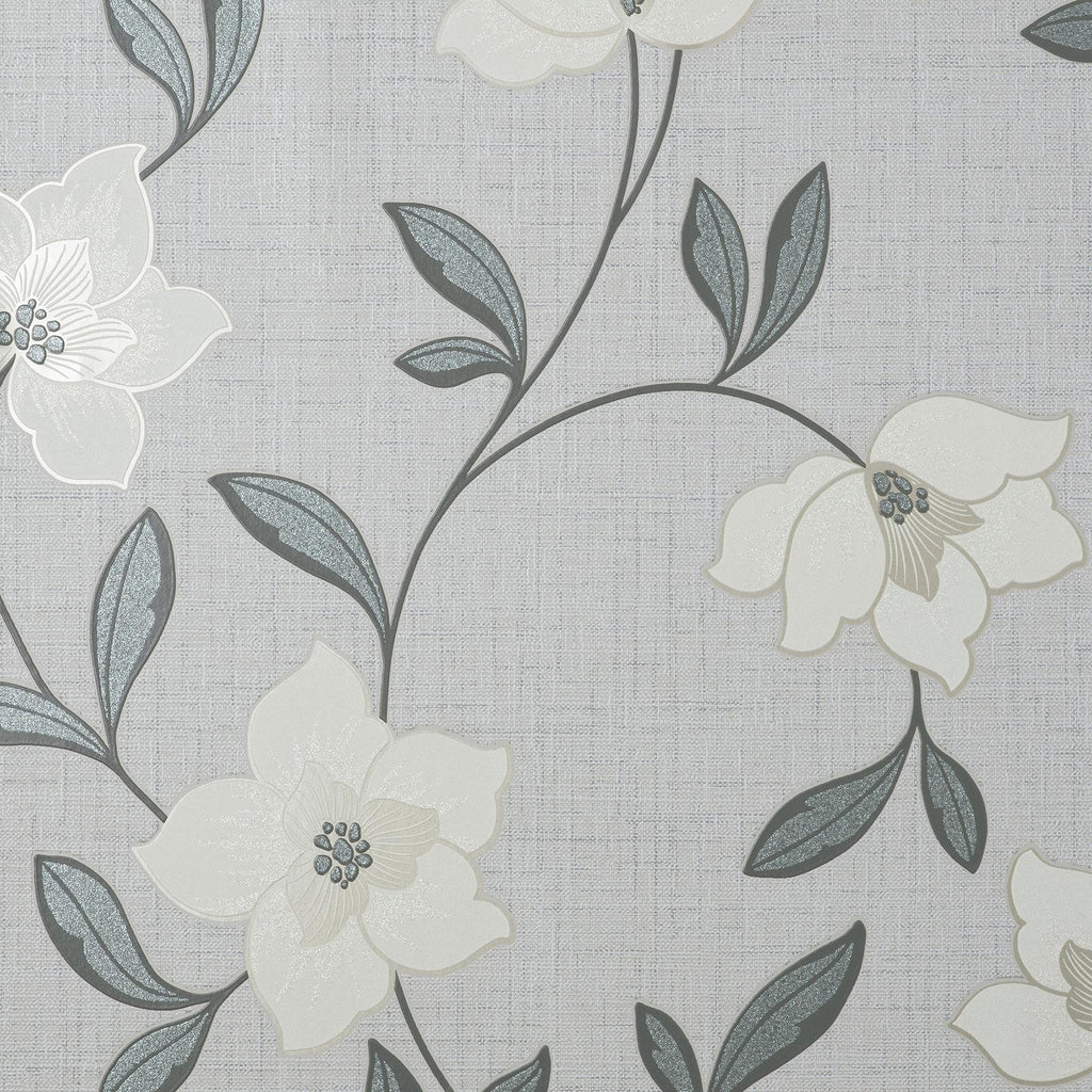 Brewster Home Fashions Larson Floral White Wallpaper