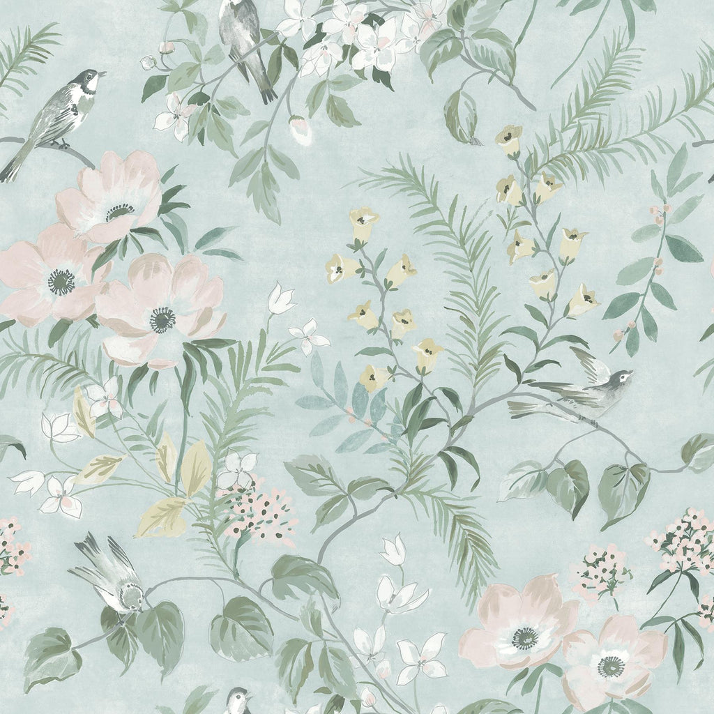 Brewster Home Fashions Frederique Floral Mint Wallpaper