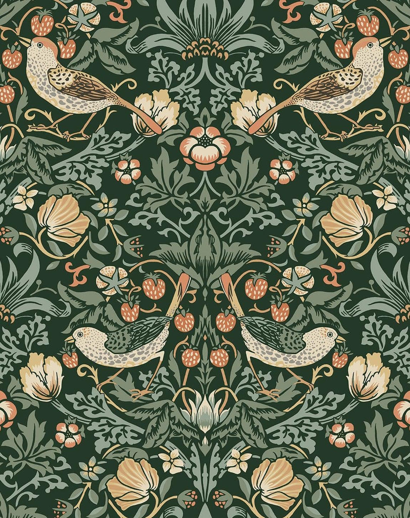 Seabrook Aves Garden Forest Green Wallpaper
