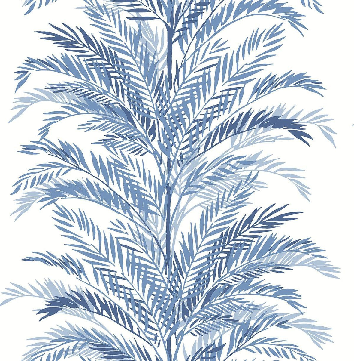Seabrook Keana Palm Coastal Blue Wallpaper DecoratorsBest