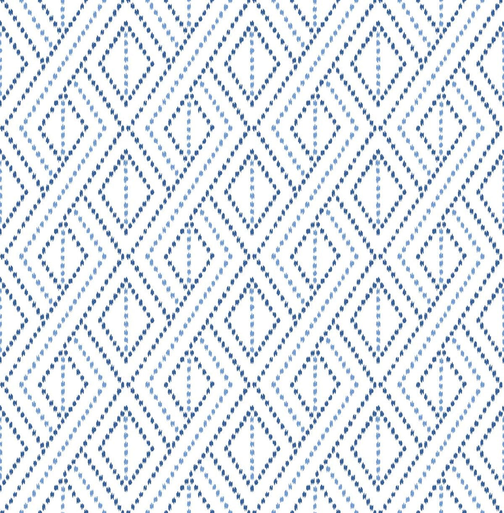 Seabrook Boho Grid Blue Wallpaper