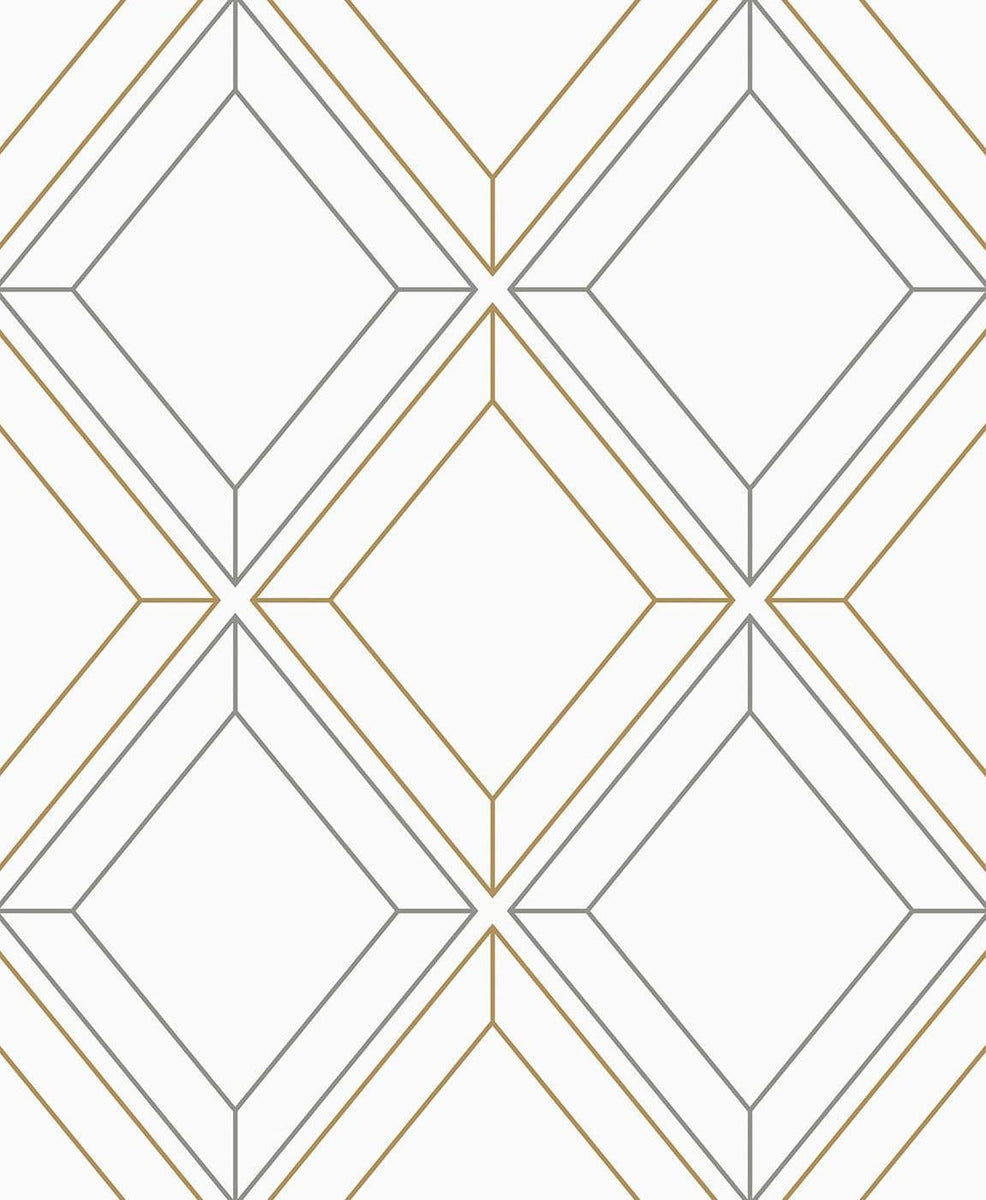 Seabrook Linework Gem Metallic Silver & Gold Wallpaper – DecoratorsBest