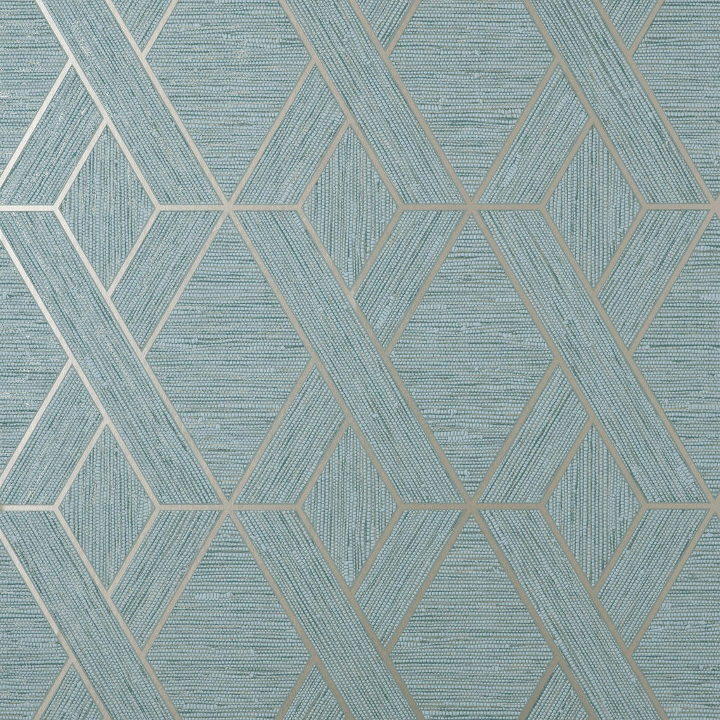 Brewster Home Fashions Malcolm Teal Geo Wallpaper