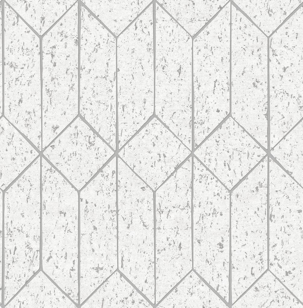 Brewster Home Fashions Hayden Concrete Trellis White Wallpaper