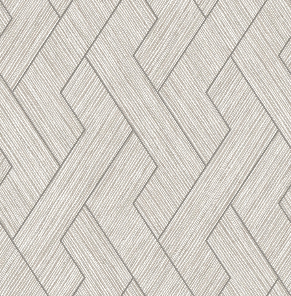 Brewster Home Fashions Ember Geometric Basketweave Light Grey Wallpaper