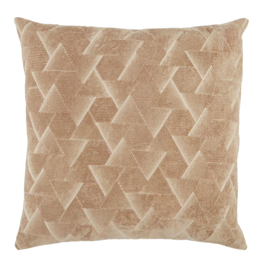 Jaipur Living Nouveau Jacques Geometric Beige / Silver 22" x 22" Pillow