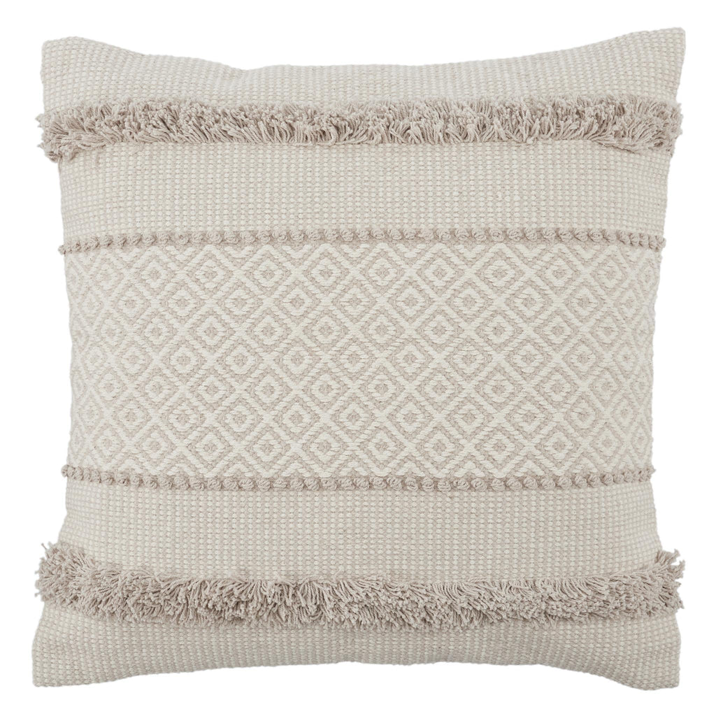 Jaipur Living Parable Imena Geometric Light Gray / Ivory 20" x 20" Pillow