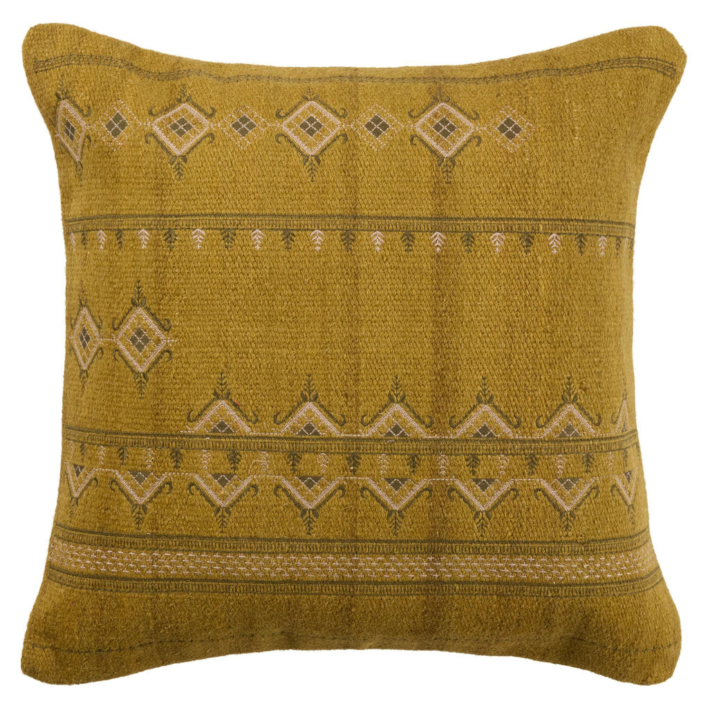 Jaipur Living Puebla Sagira Tribal Olive / Dark Gray 22" x 22" Pillow