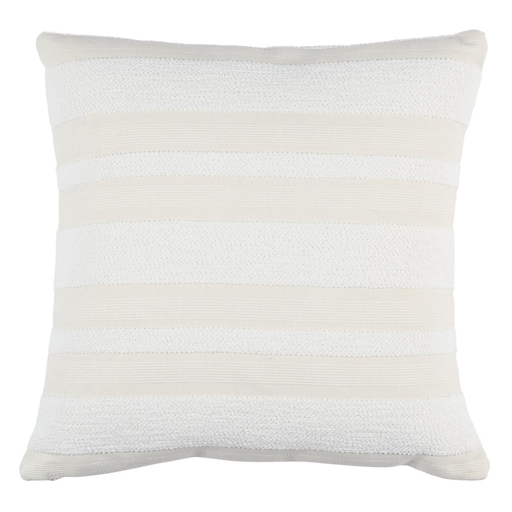 Schumacher Ohara Stripe Indoor/Outdoor Ivory 18" x 18" Pillow