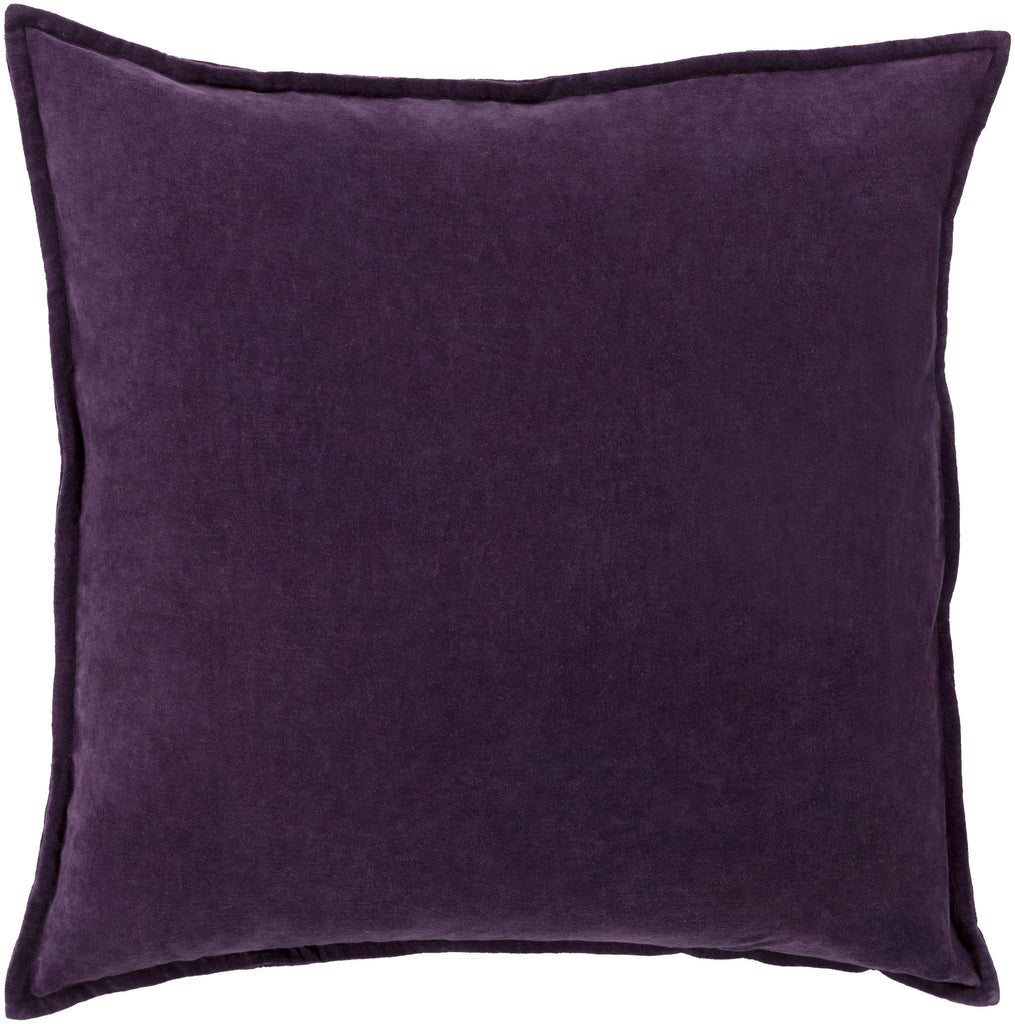 Surya Cotton Velvet CV-006 Dark Plum Dark Purple 18"H x 18"W Pillow Cover