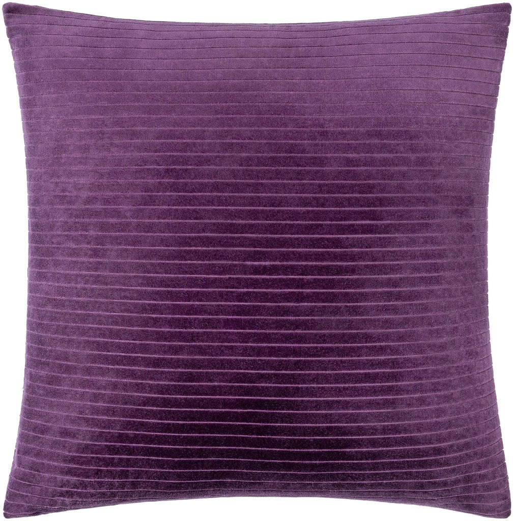 Surya Cotton Velvet Stripes CV-091 Plum 20"H x 20"W Pillow Cover