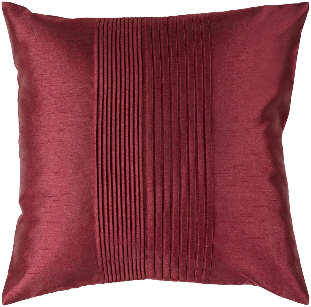 Surya Solid Pleated HH-026 Burgundy 22"H x 22"W Pillow Cover