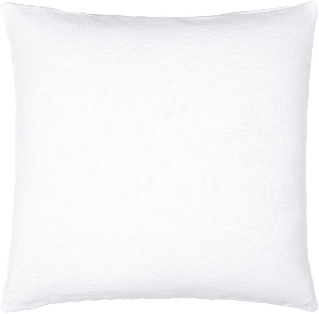 Surya Linen Solid LSL-003 White 18"H x 18"W Pillow Kit