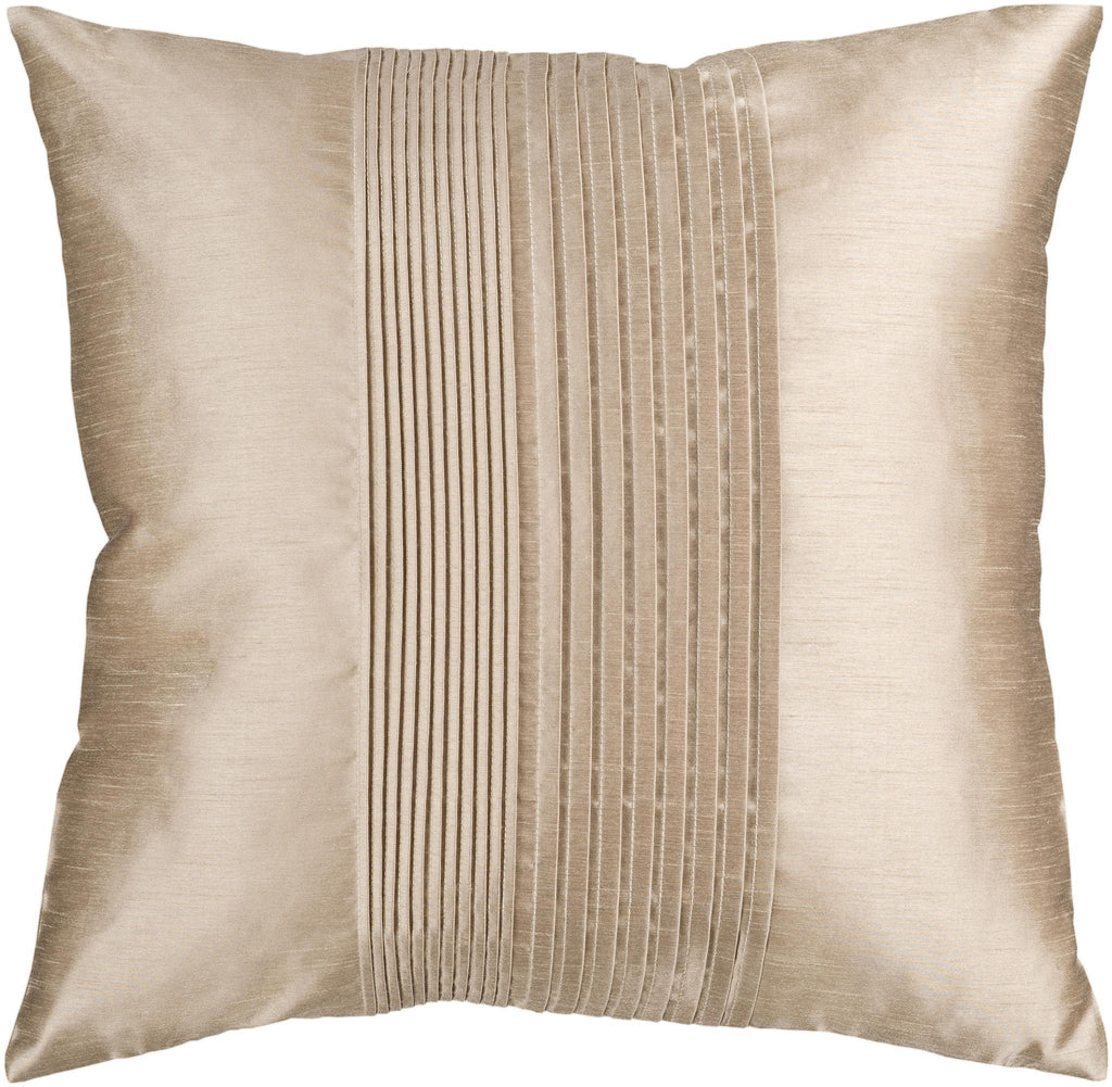 Surya Solid Pleated HH-019 Tan 18"H x 18"W Pillow Kit