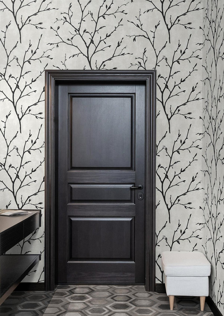 Seabrook Avena Branches Off-White Wallpaper