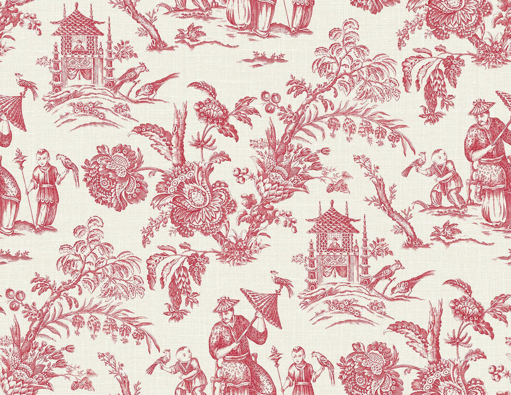 Seabrook Colette Chinoiserie Antique Ruby Wallpaper