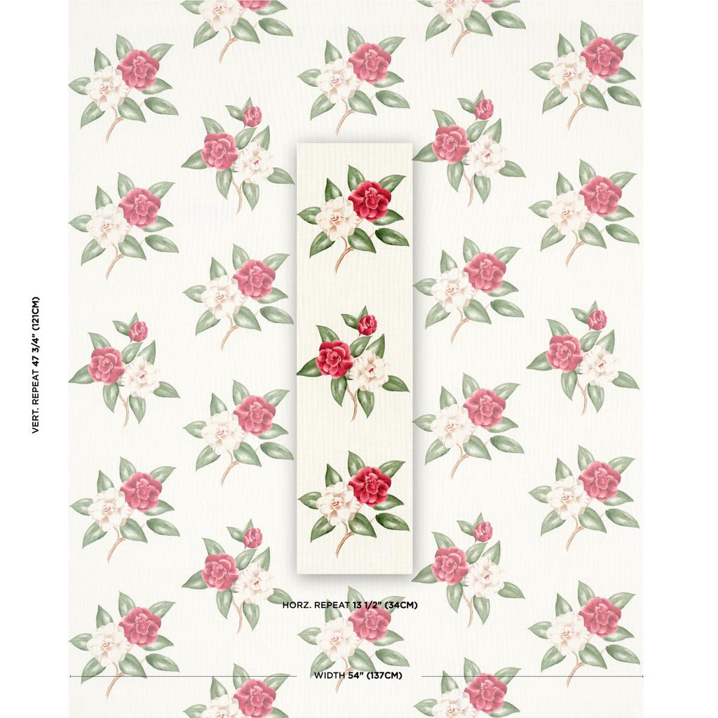 Schumacher Casablanca Floral Indoor/Outdoor Garnet Fabric