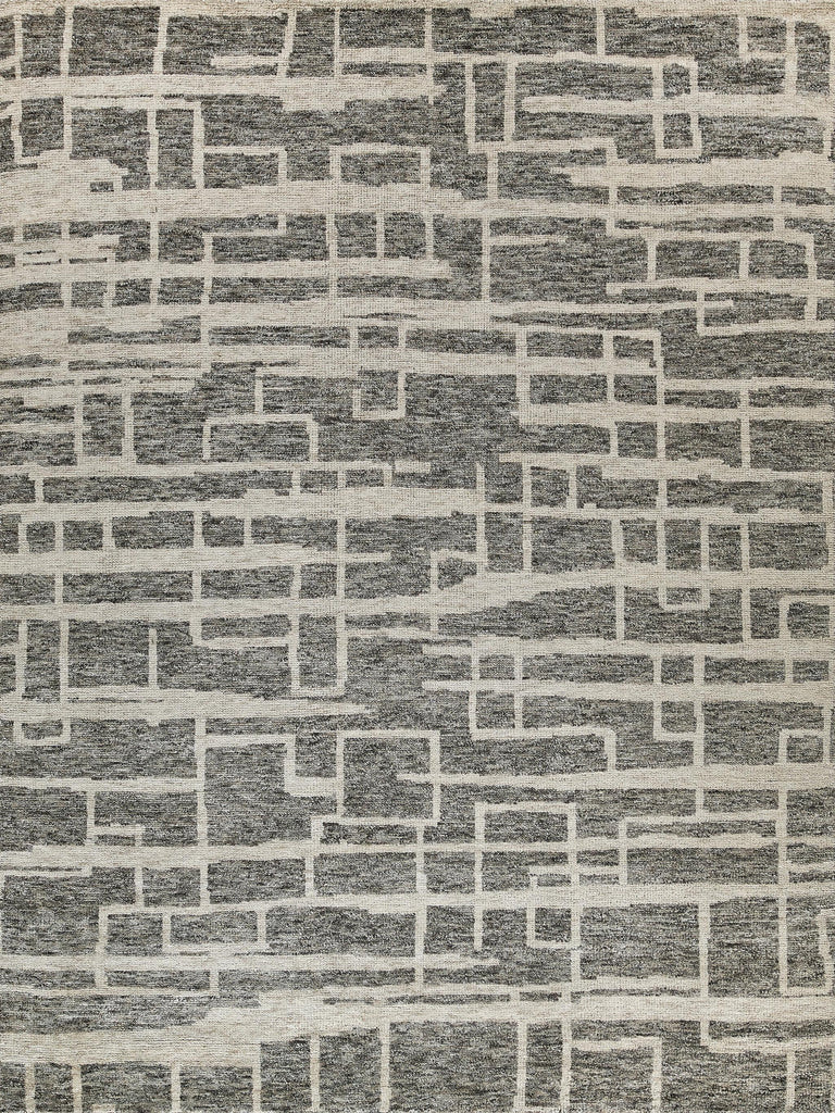 Exquisite Rugs Aldridge Hand-knotted Wool/Bamboo Silk 4480 Charcoal/Ivory 10' x 14' Area Rug