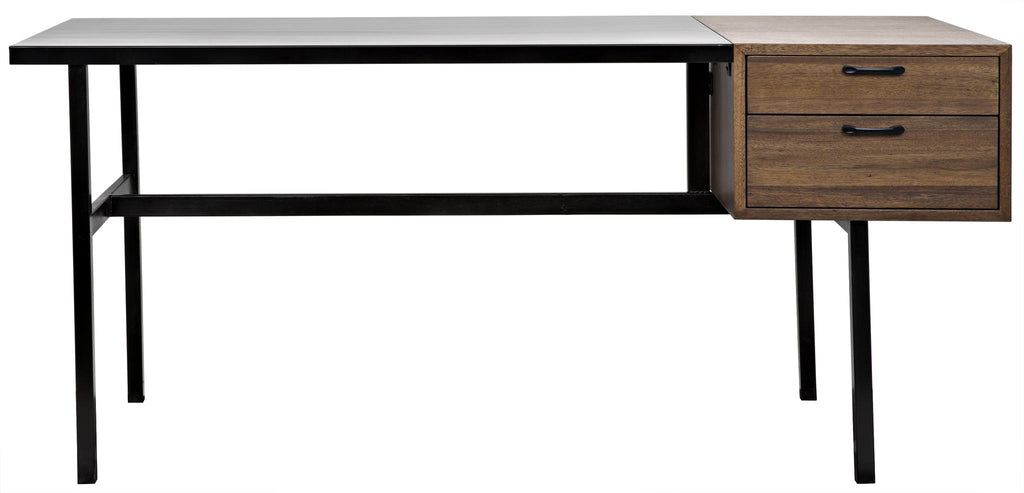NOIR Algeron Desk with Black Steel