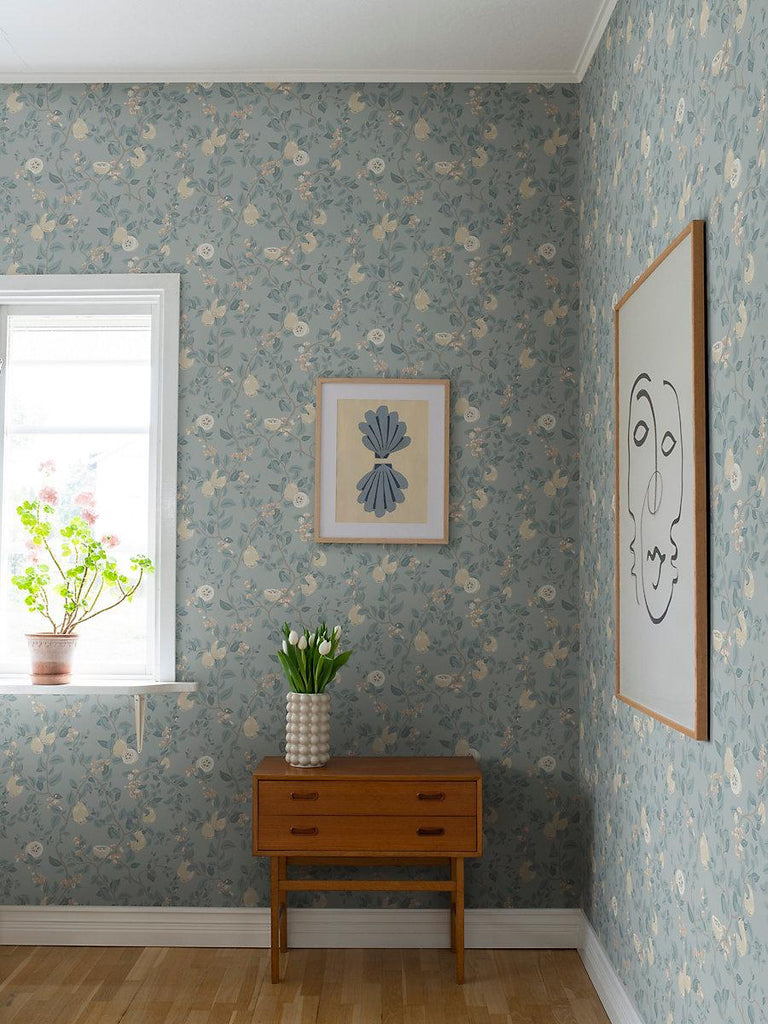 Sandberg Kvitten Soft Blue Wallpaper