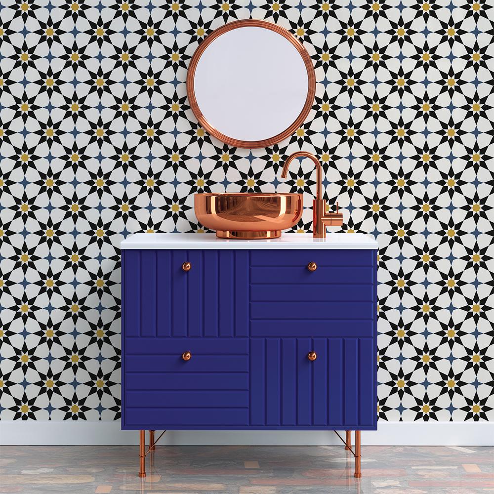 DecoratorsBest Moroccan Tile Multi-Color Peel and Stick Wallpaper, 28 sq. ft.