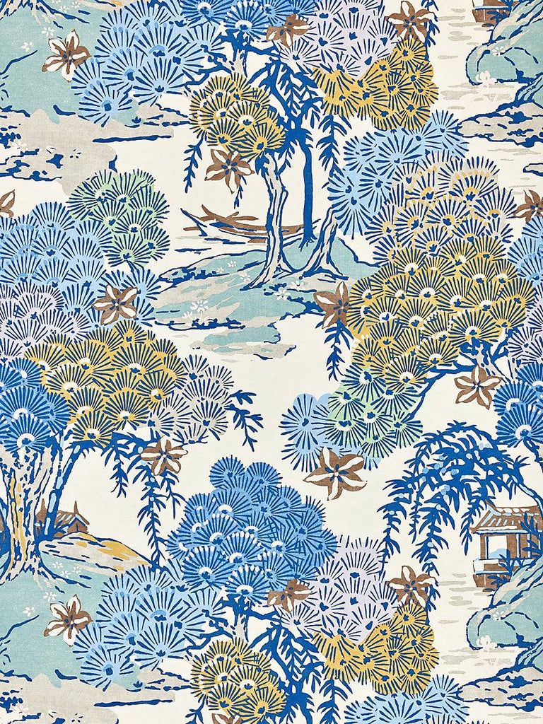 Scalamandre Sea Of Trees - Wallcovering Blue Ridge Wallpaper