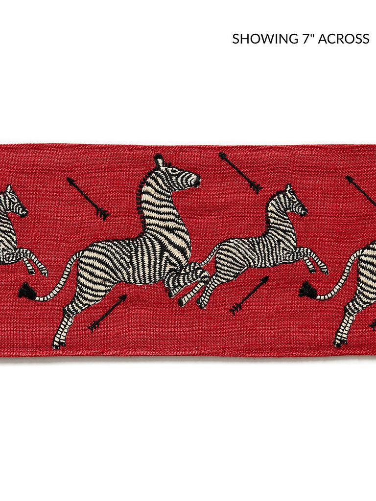 Scalamandre Zebras Embroidered Tape Masai Red Trim