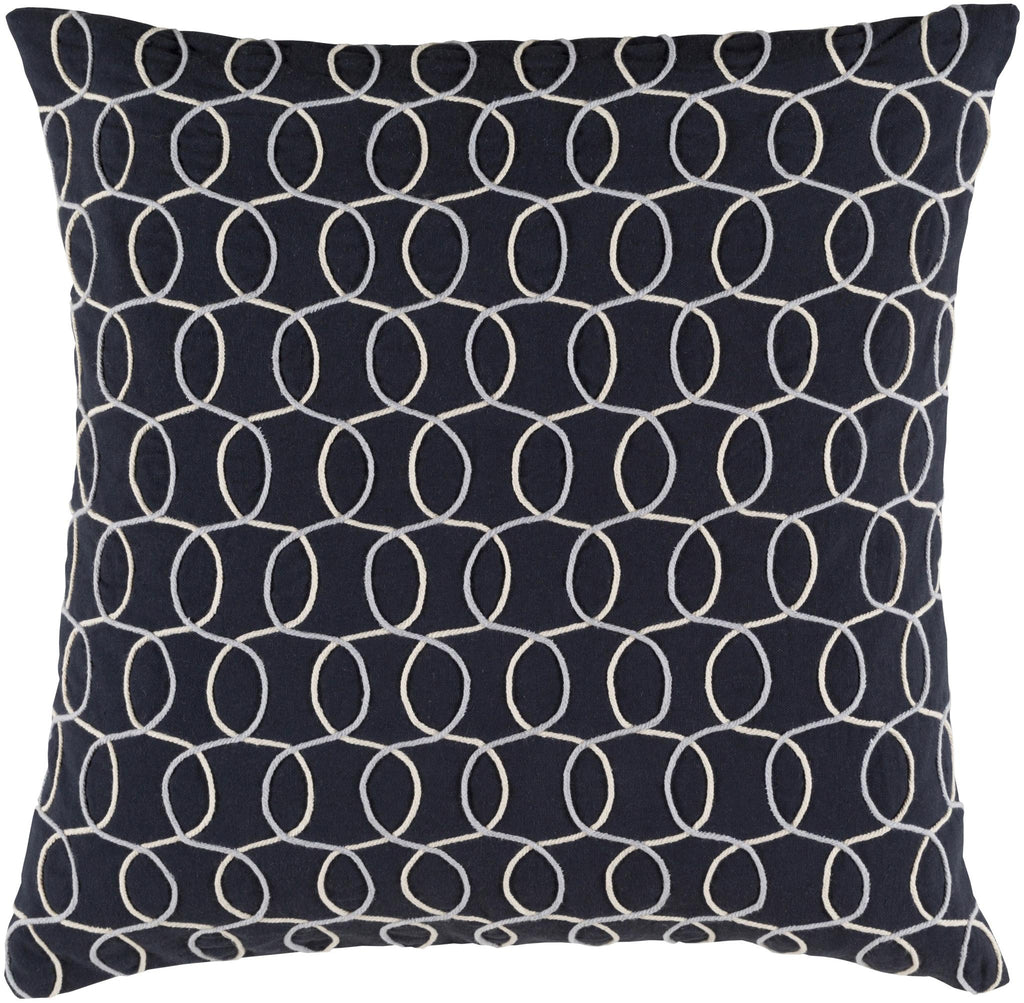 Surya Solid Bold II SDB-005 Ink Blue Ivory 13"H x 19"W Pillow Cover