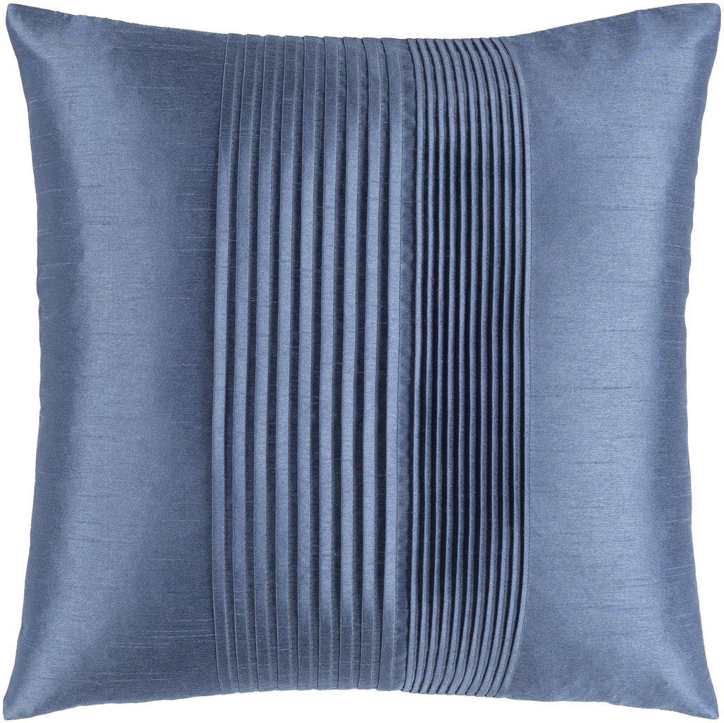Surya Solid Pleated HH-133 Denim 22"H x 22"W Pillow Cover