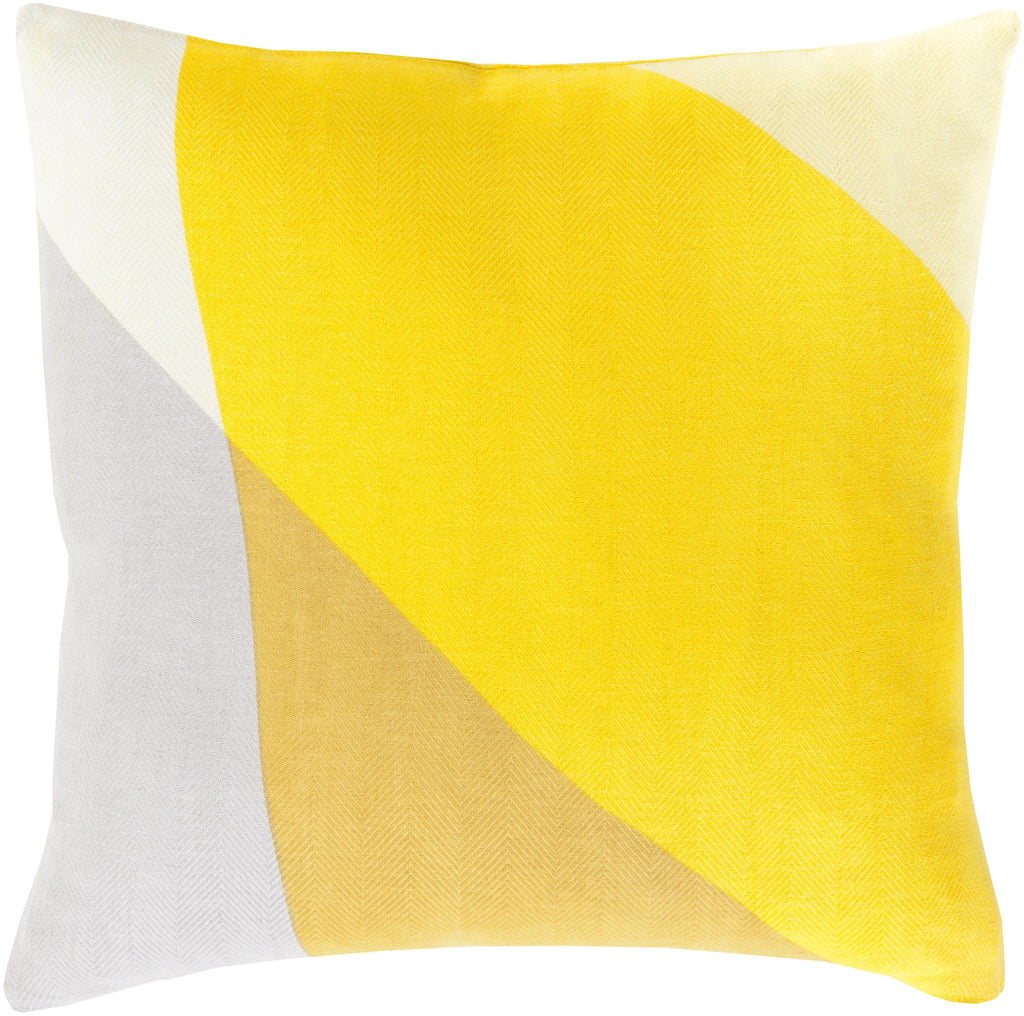 Surya Teori TO-008 Light Gray Mustard 20"H x 20"W Pillow Cover