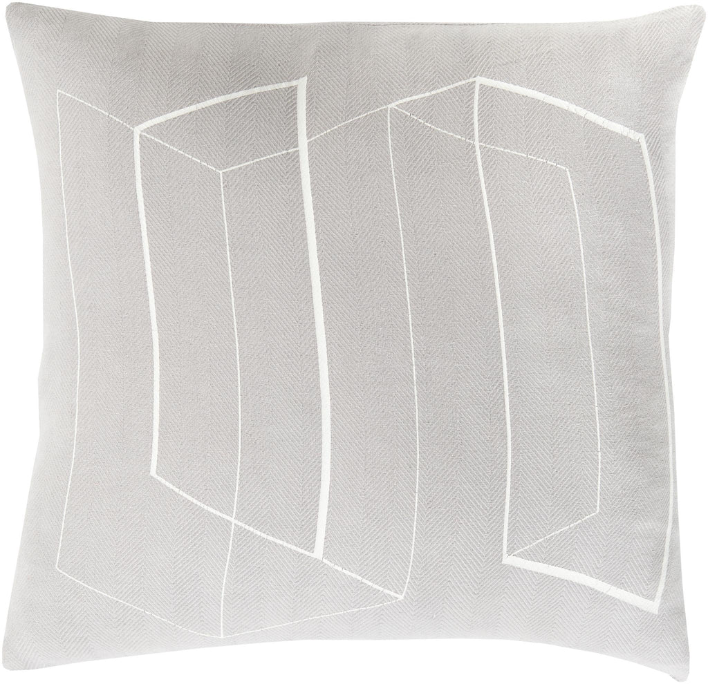 Surya Teori TO-013 Light Slate White 22"H x 22"W Pillow Cover