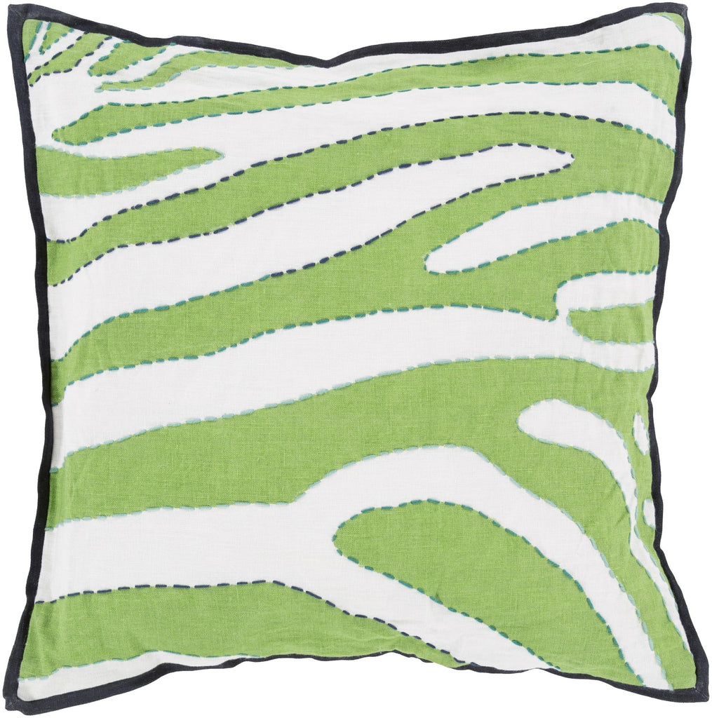 Surya Zebra LD-040 Cream Emerald 20"H x 20"W Pillow Cover