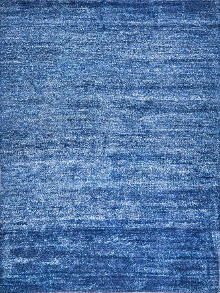 Exquisite Rugs Plush Hand-Knotted Bamboo Silk and Wool 4657 Navy 10' x 14' Area Rug