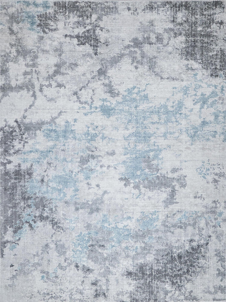 Exquisite Rugs Sky Handloomed Wool and Bamboo Silk 6327 Gray/Blue 10' x 14' Area Rug