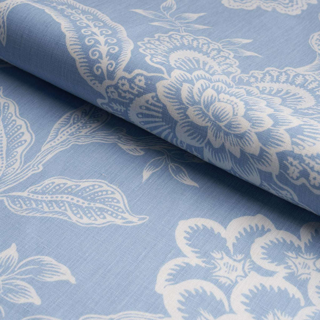 Schumacher Hothouse Flowers Silhouette Bliss Blue Fabric