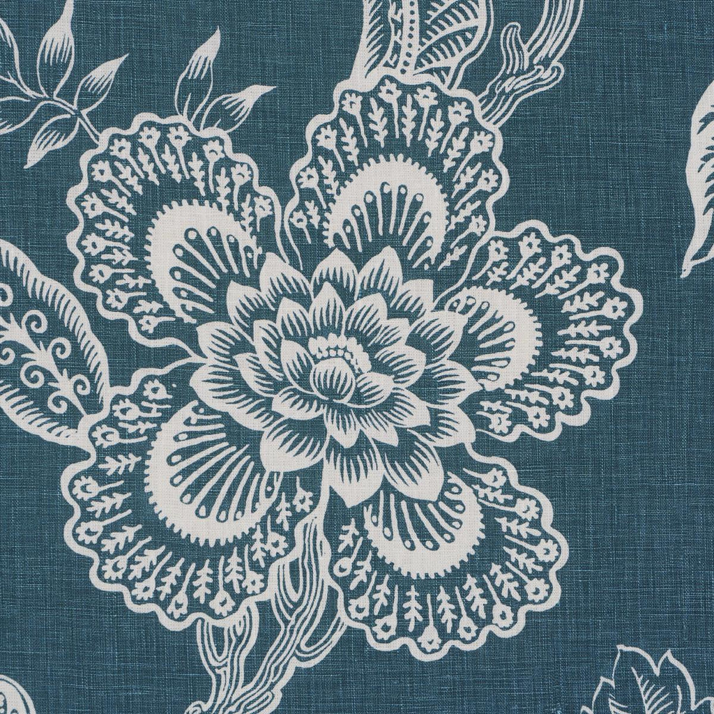 Schumacher Hothouse Flowers Silhouette Peacock Fabric