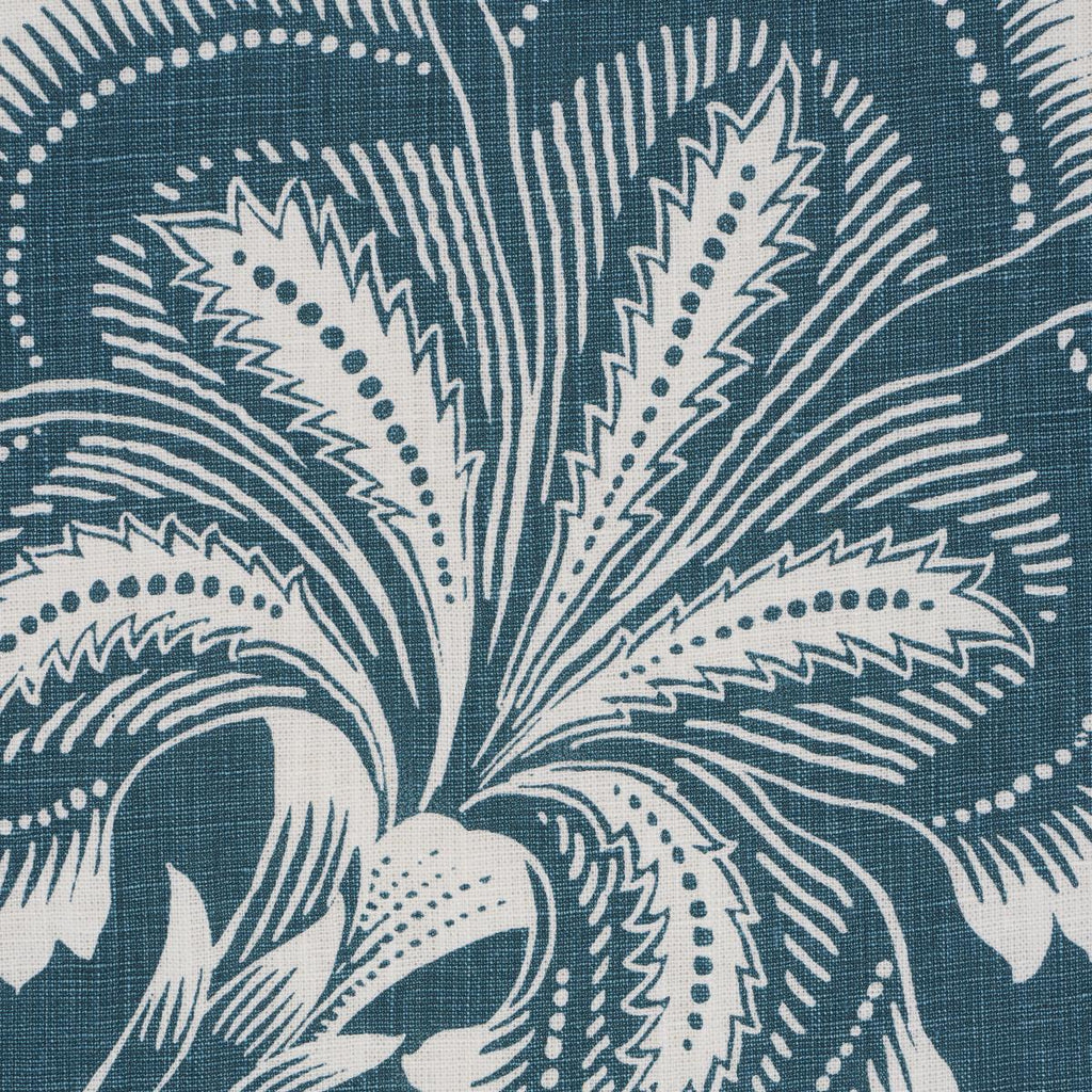 Schumacher Hothouse Flowers Silhouette Peacock Fabric