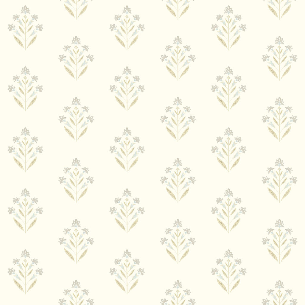 Brewster Home Fashions Kova Yellow Floral Crest Wallpaper