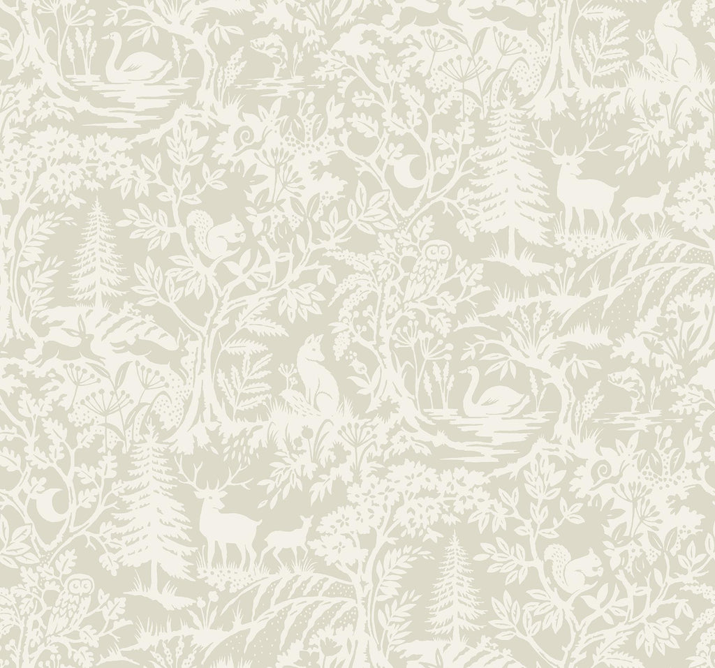 Brewster Home Fashions Alrick Taupe Forest Venture Wallpaper