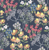 A-Street Prints Cultivate Navy Springtime Blooms Wallpaper