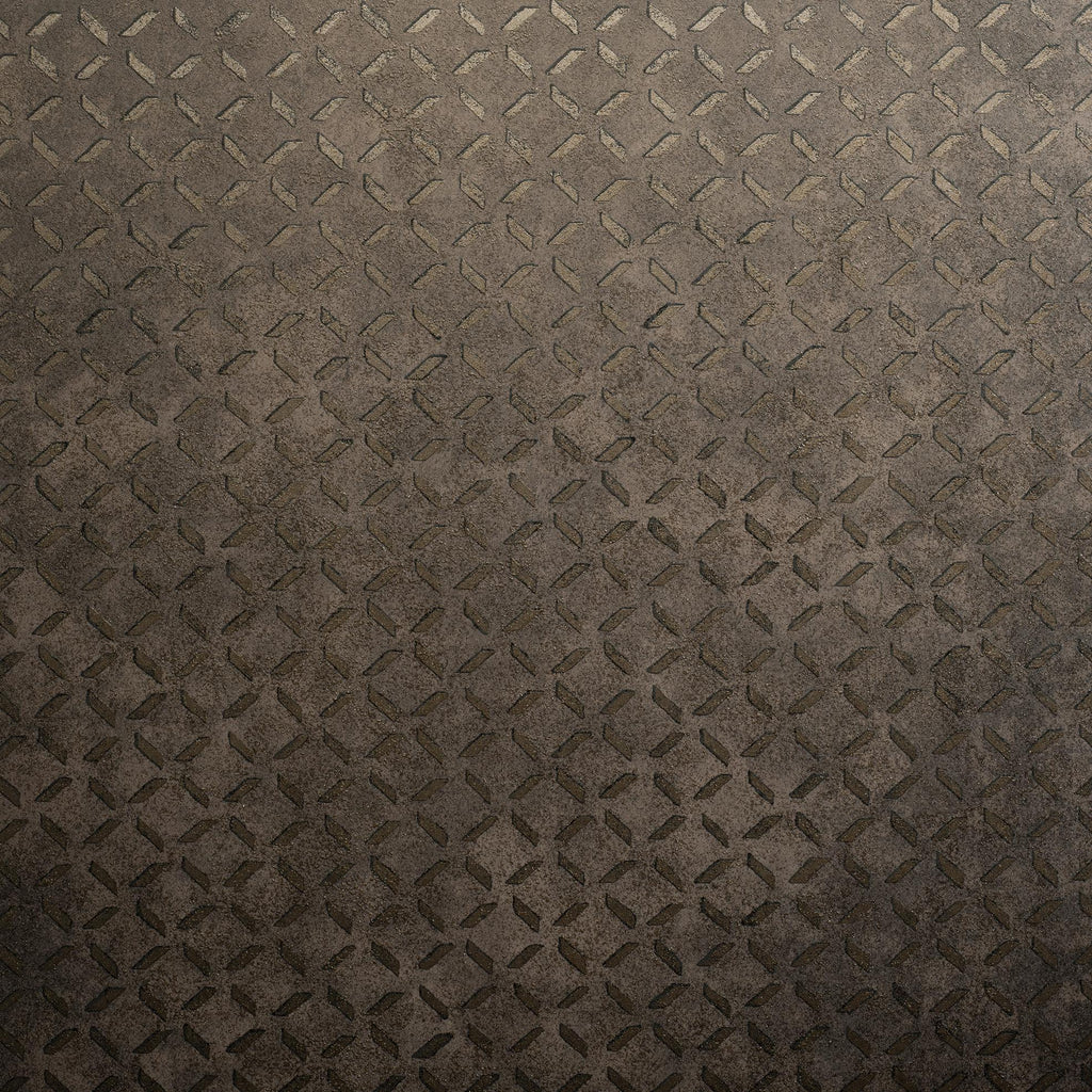 Galerie Soho / Metal Drain Grid Bronze Brown Wallpaper