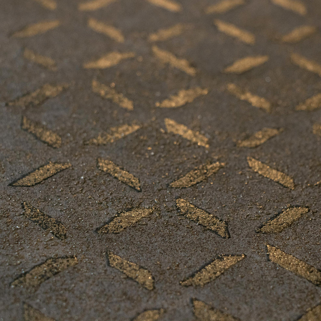Galerie Soho / Metal Drain Grid Bronze Brown Wallpaper