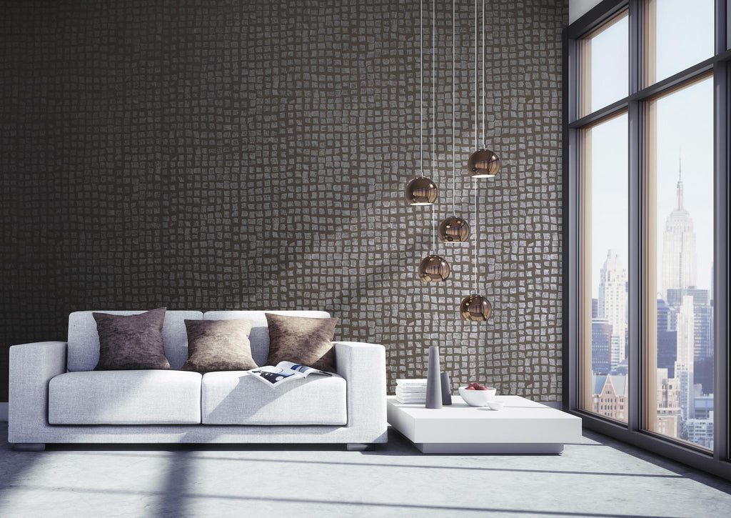 Galerie Manhattan / Loft Tile Bronze Brown Wallpaper