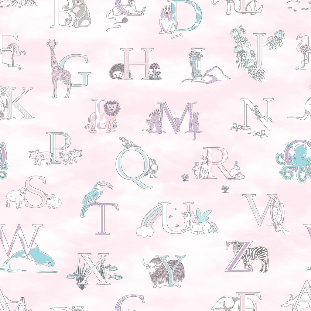 Galerie Alphabet Pink Wallpaper