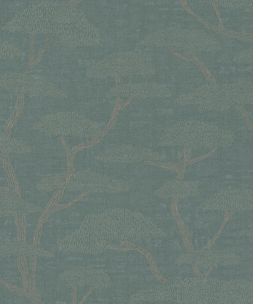 Galerie Chinoiserie Tree Motif Green Wallpaper