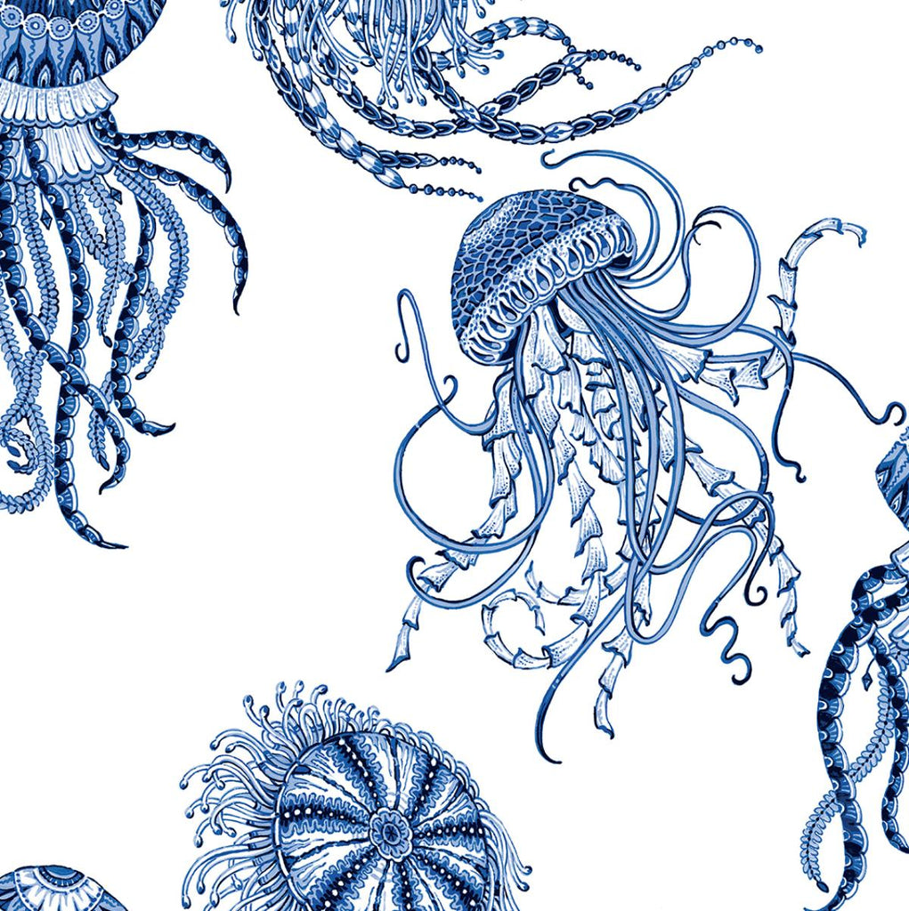 Seabrook Jellyfish Blue Wallpaper