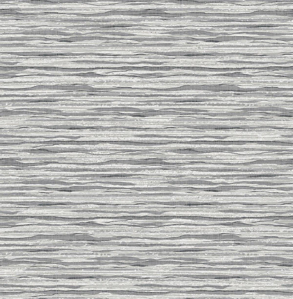 Seabrook Skye Wave Stringcloth Grey Wallpaper
