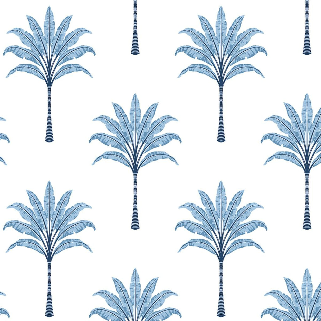 Seabrook Montgomery Palm Blue Wallpaper